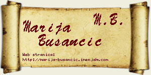 Marija Busančić vizit kartica